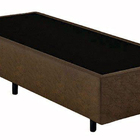 Base Box Solteiro Santo Box Suede Marrom 40x88x188
