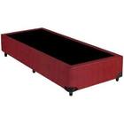 Base Box Solteiro Suede Vermelho
