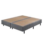 Base Box Somiê King Eco Bordado 40x193x203cm  Cinza