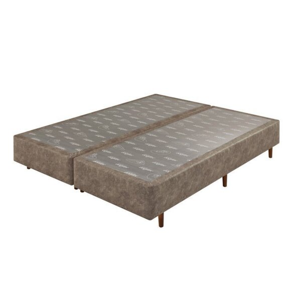 Base Box Somiê Queen Uni Mescla Liso 37x158x198cm  Marrom Mes