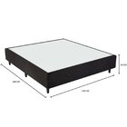 Base Box Sommier Casal Liso Rústico Alpha  29x138x188cm Preto
