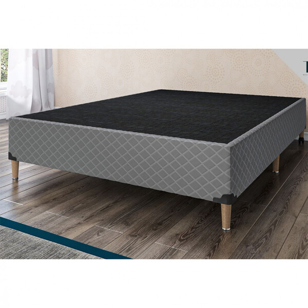 Base Box Tiba Casal 1,38x1,88x0,25 Veludo Mantelado