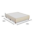 Base Box Universal Convencional Suede Liso 27x188x138cm Bege