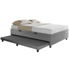 Base Cama Baú Casal Com Cama Auxiliar C/colchão Conjugado Cor