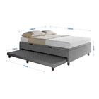 Base Cama Baú Casal Com Cama Auxiliar C/colchão Conjugado Lin