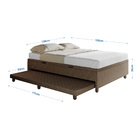 Base Cama Baú Casal Com Cama Auxiliar C/colchão Conjugado Vel