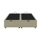 Base Cama Baú Casal King Size Veludo - Skybox - Bege