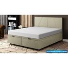 Base Cama Baú Casal King Size Veludo - Skybox - Bege