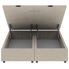 Base Cama Baú Casal Queen Size Linho - Skybox - Bege