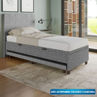 Base Cama Baú Solteirão Com Cama Auxiliar Linho - Skybox - Ci