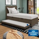 Base Cama Baú Solteirão Com Cama Auxiliar Veludo - Skybox - M