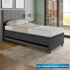 Base Cama Baú Solteiro Com Cama Auxiliar C/colchão Conjugado