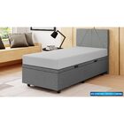 Base Cama Baú Solteiro Linho - Skybox - Cinza