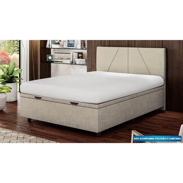 Base Cama Baú Viúva Linho - Skybox - Bege