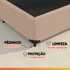 Base Cama Box 79x198x38cm Bege Suede Veludo Prince