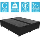 Base Cama Box Baú Bipartido Casal Suede Preto 43x138x188