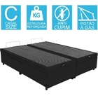 Base Cama Box Baú Bipartido Casal Suede Preto 43x138x188