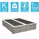 Base Cama Box Baú Bipartido King Size Corino Branco 43x193x203