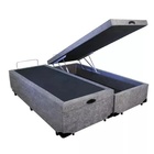 Base Cama Box Baú Bipartido King Size Suede Cinza 43x193x203