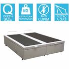 Base Cama Box Baú Bipartido Queen Size Corino Branco 43x158x1