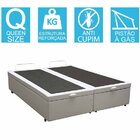 Base Cama Box Baú Bipartido Queen Size Couro Sintético Branco