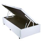 Base Cama Box Baú Blindado Solteiro Corino Branco 43x88x188