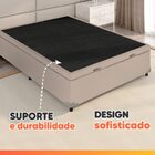 Base Cama Box Baú Casal 138x188x41cm Bege Suede Veludo Prince