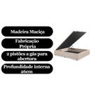 Base Cama Box Baú Casal Com Pistão A Gás Premium 138x188 Cora