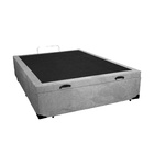 Base Cama Box Baú Casal Suede Cinza 43x138x188