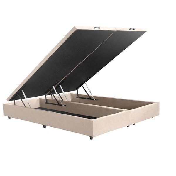 Base Cama Box Baú King Com Pistão A Gás Bipartido 193x203 Sue
