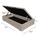 Base Cama Box Baú Solteiro Com Pistão A Gás 88x187 Suede Cor: