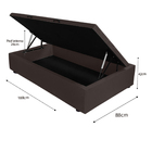 Base Cama Box Baú Solteiro Com Pistão A Gás 88x187 Suede Marr