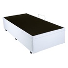 Base Cama Box Baú Solteiro Corino Branco 43x88x188