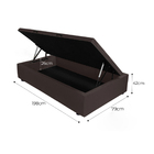 Base Cama Box Baú Solteiro Pistão Gás Premium 79x198 Corano M