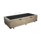 Base Cama Box Baú Solteiro Suede Bege 43x88x188