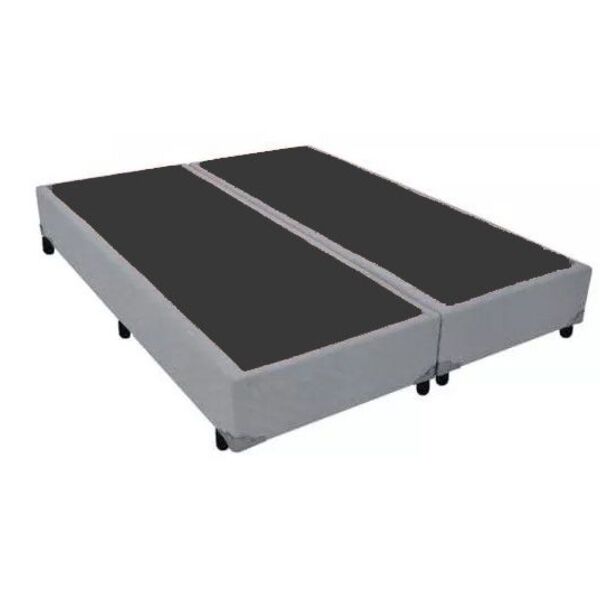 Base Cama Box Bipartido Casal Corino Cinza 40x138x188