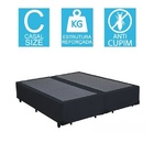 Base Cama Box Bipartido Casal Couro Sintético Preto 40x138x188
