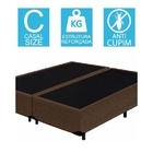 Base Cama Box Bipartido Casal Suede Marrom 40x138x188