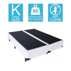 Base Cama Box Bipartido King Size Couro Sintético Branco 40x1