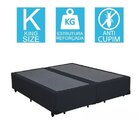 Base Cama Box Bipartido King Size Couro Sintético Preto 40x19