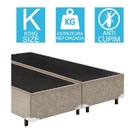 Base Cama Box Bipartido King Size Suede Bege 40x193x203