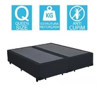 Base Cama Box Bipartido Queen Size Corino Preto 40x158x198