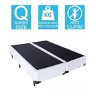 Base Cama Box Bipartido Queen Size Couro Sintético Branco 40x