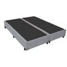 Base Cama Box Bipartido Queen Size Couro Sintético Cinza 40x1