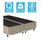 Base Cama Box Bipartido Queen Size Suede Bege 40x158x198