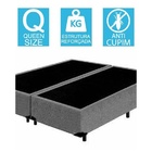 Base Cama Box Bipartido Queen Size Suede Cinza 40x158x198