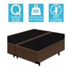 Base Cama Box Bipartido Queen Size Suede Marrom 40x158x198