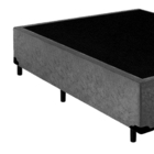 Base Cama Box Casal Suede Cinza 138x188x40