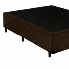 Base Cama Box Casal Suede Marrom 138x188x40
