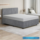 Base Cama Box Casal Veludo - Skybox - Cinza